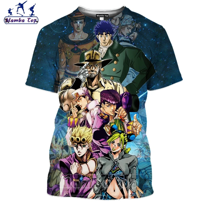 Топ Mamba футболка Джоджо для мужчин путешествия кемпинг 3D принт аниме невероятные