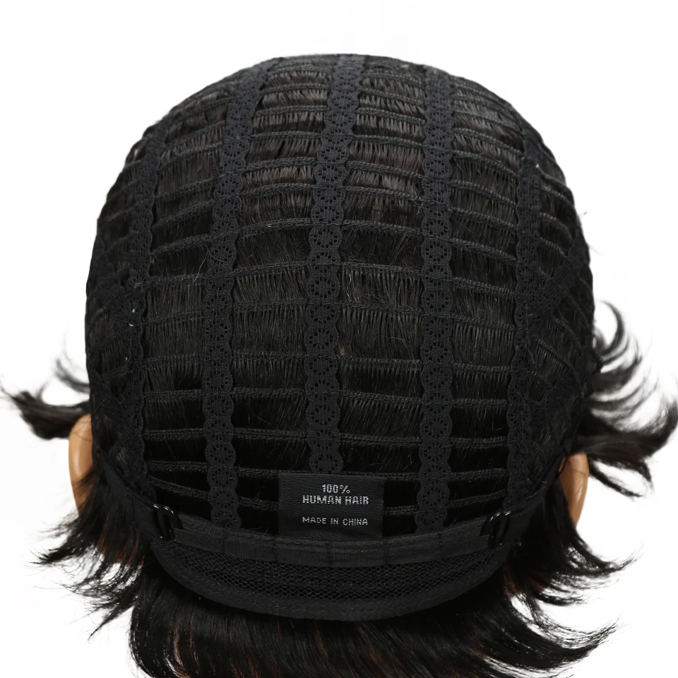 Trueme короткие парики из человеческих волос Фея бразильские вьющиеся волнистые