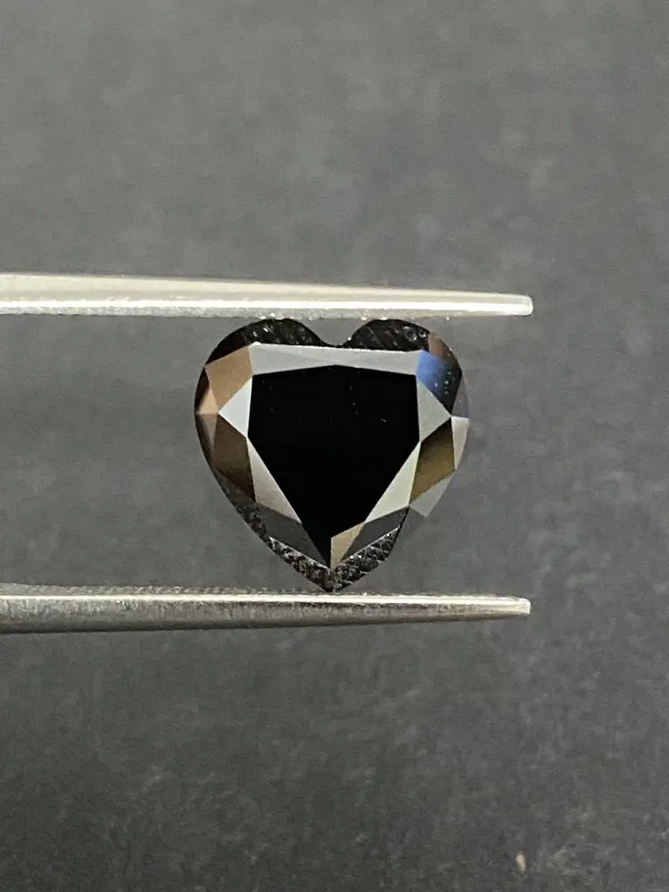 Fancy Heart Shape 8*8mm Black Color Lab Grown Moissanite Diamond Gemstones for Wholesale Price