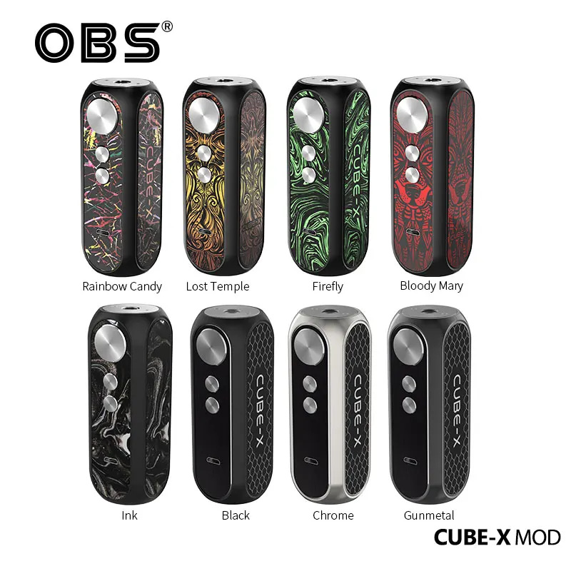 Оригинальные электронные сигареты OBS Cube X мод с одной батареей 18650 мощный вейп 80 Вт