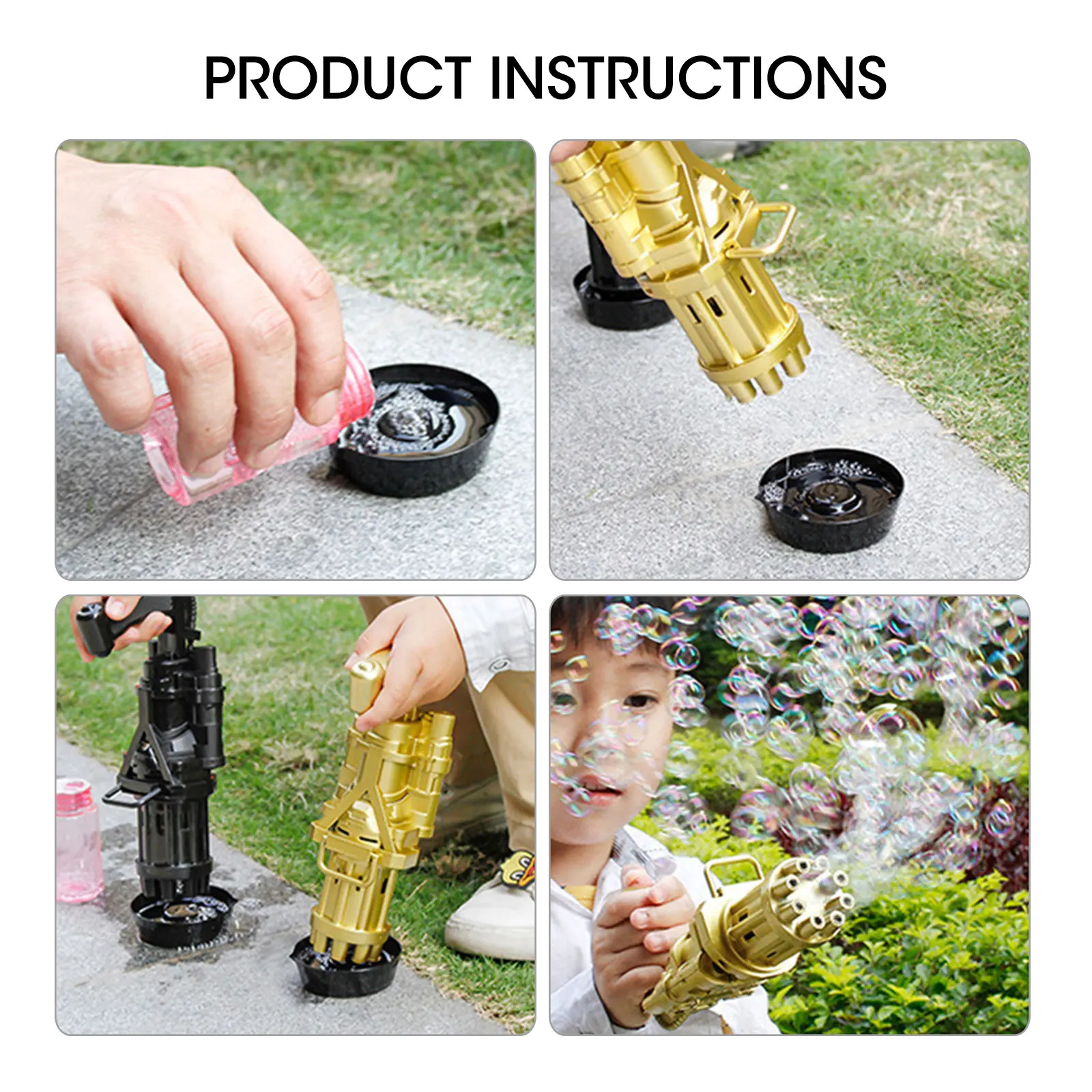 

Gatling Bubble Machine 2021 Cool Toys Gift Eight Hole Automatic Bubble Maker Kids Bubble Gun Outdoor Toys Wedding Bubble