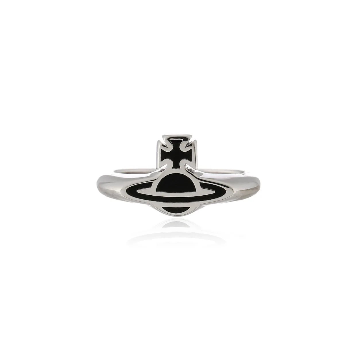 

Black vintage little Saturn ring, punk rock style cocktail ring, luxury jewelry designer provides inspiration for the ring