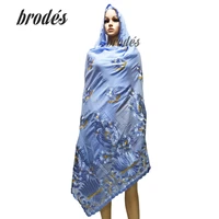 fashion embroidered set auger african women in head scarf muslim new scarf type big yards outside the scarf scarf cotton