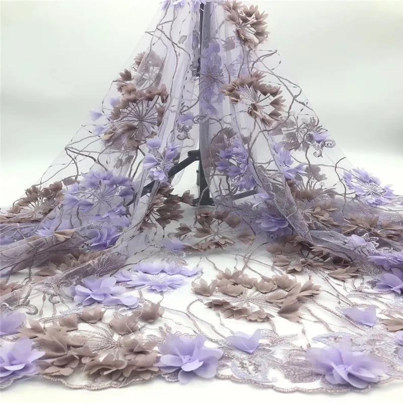 

Appliqued lace 3D African Tulle Lace Fabric High High Quality Lace Material Net French Embroidery Nigeria Lace Fabric jh68-66
