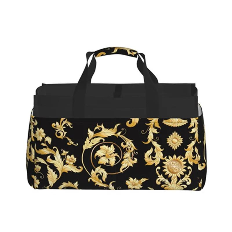 

WHEREISART Fashion Women Handbag For Party Ladies Golden Floral Pattern Female Shoulder Large Bag Summer Vacation Dropshipping