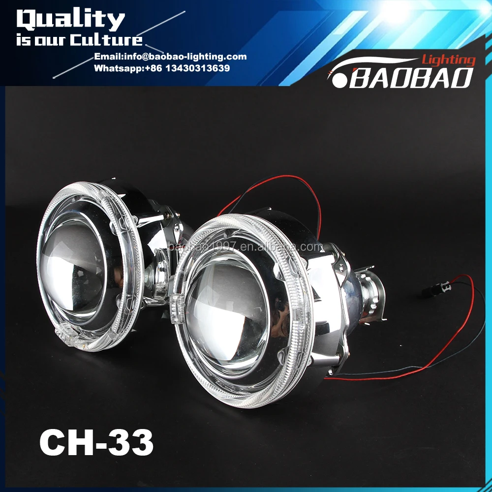 

CH33 3,0 дюймовых Биксеноновые ксеноновые линзы прожекторного типа с светодиодный светильник Руководство Двойной Ангел глаз-BAOBAO освещение св...