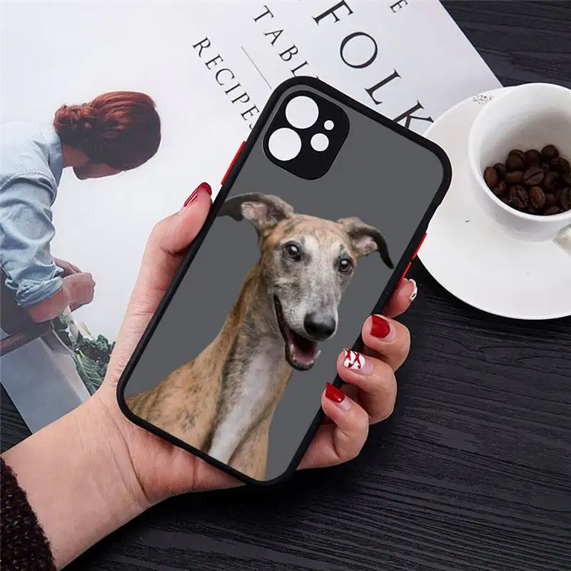 

Galgo Greyhound Dog animal Phone Case Transparent Matte for iPhone 7 8 11 12 s mini pro X XS XR MAX Plus cover funda
