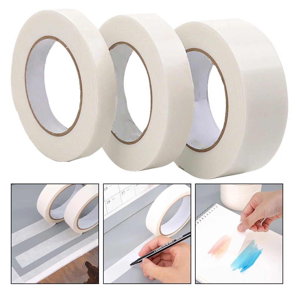 

Masking Side Tape 1/1.5/2cmX20m Painting Adhesive Easy Tear General Purpose Art Crepe Paper Sketch Drawing Supplies Decorating