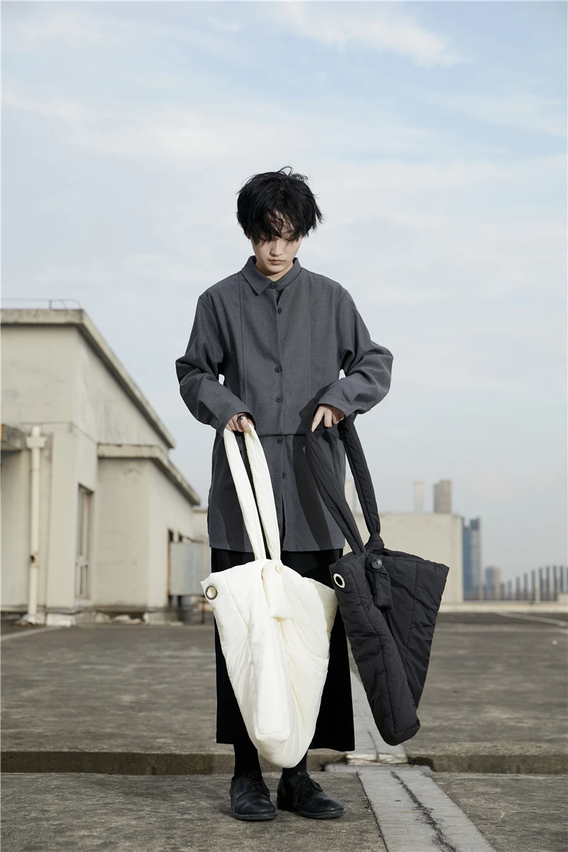 Зимняя нишевая тёмная сумка Yamamoto UMI MAO, удобная Хлопковая сумка-мессенджер на одно плечо большой вместимости от AliExpress RU&CIS NEW
