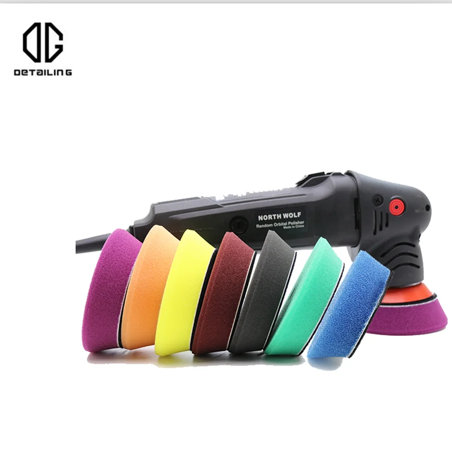 DETAILING  Good Quality7pcs 80mm Buffing Sponge Polishing Pad Kit For 3inch DA/RO/GA Car Care Polisher Waxing Detailing