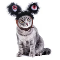 Pet Cat Headwear Dress Up Cat Halloween Christmas Glowing Big Eyes Funny Pet Decoration Hat Pet Cat Jewelry Accessories