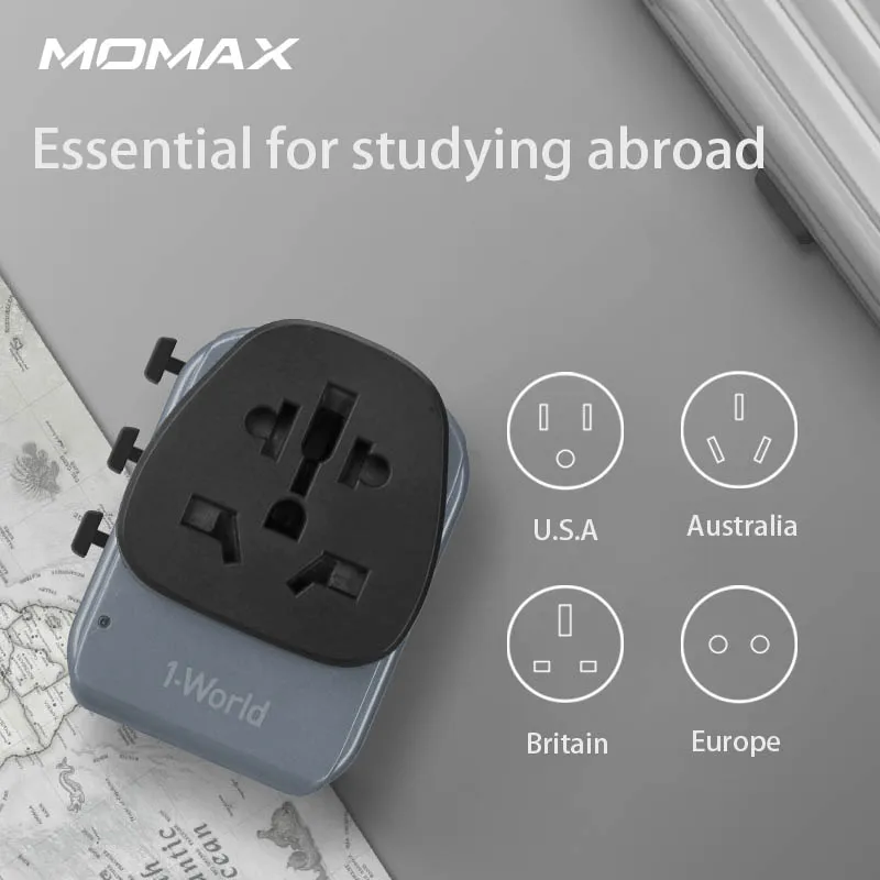 Зарядное устройство MOMAX 1 World elite PD global для путешествий 4 вида штекеров