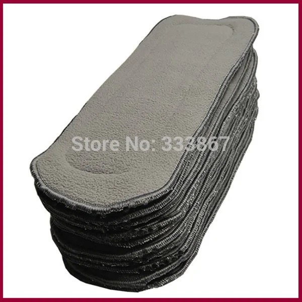 [Sigzagor]10 Charcoal Bamboo Inserts Microfiber Blended High Quality Washable Reusable For Baby Cloth Diapers Nappies 5 Layers |