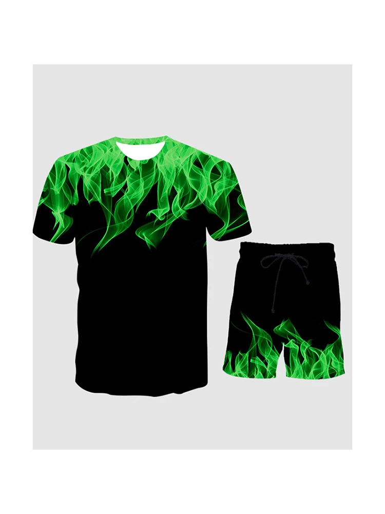 

Men's Quick Dry Dress Sportsuit Summer Casual T-Shirt Shorts Suit Men's and Women's Ice Silk Short Sleeve Two-piece Suit S-4XL