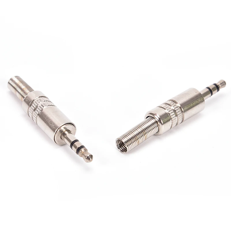 

2pcs Replacement 3.5mm 3 Pole Male Repair Headphones Audio Jack Plug Connector Soldering For Most Earphone Jack