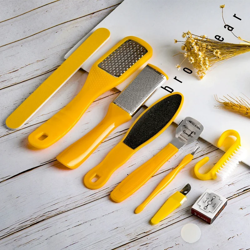

10 in 1 Foot Scrubber Professional Pedicure Tools Kit Rasp Foot File Callu Remover Set Feet Exfoliating Scrubber Cleaner