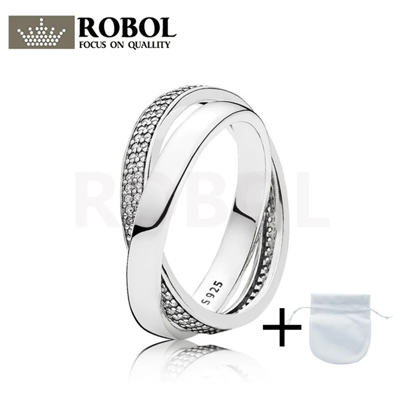 

2021 New Popular 100% S925 Sterling Silver White Signature Ring Jewelry for Women Free Shipping Wholesale 196547CZ