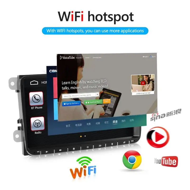 SWM Android 9,0 автомобильный стерео MP5 плеер gps навигация 9 дюймов экран Bluetooth WiFi RDS AM FM радио в приборной панели головное устройство для VW