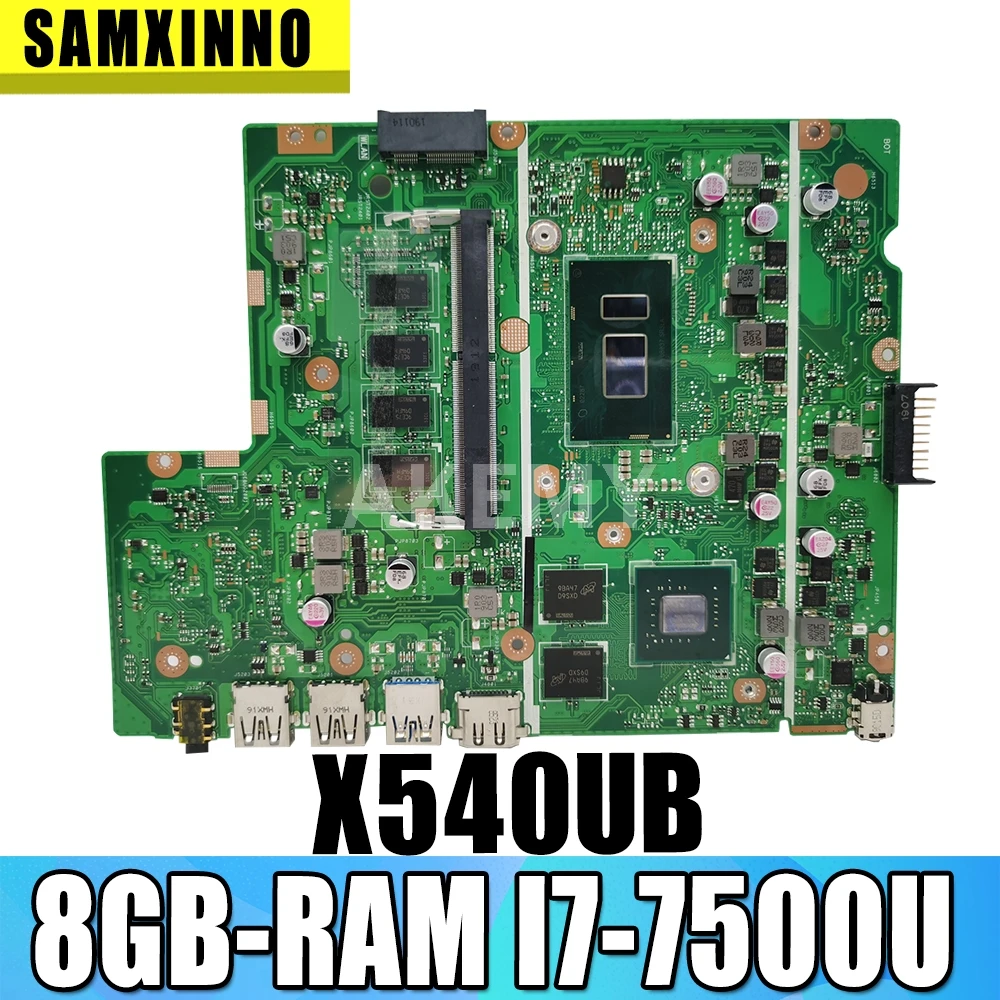 

Akemy X540UB материнская плата для ноутбука Asus X540UB X540UV X540UBR оригинальная материнская плата 8GB-RAM I7-7500U (V2G) 90nb0-r00050