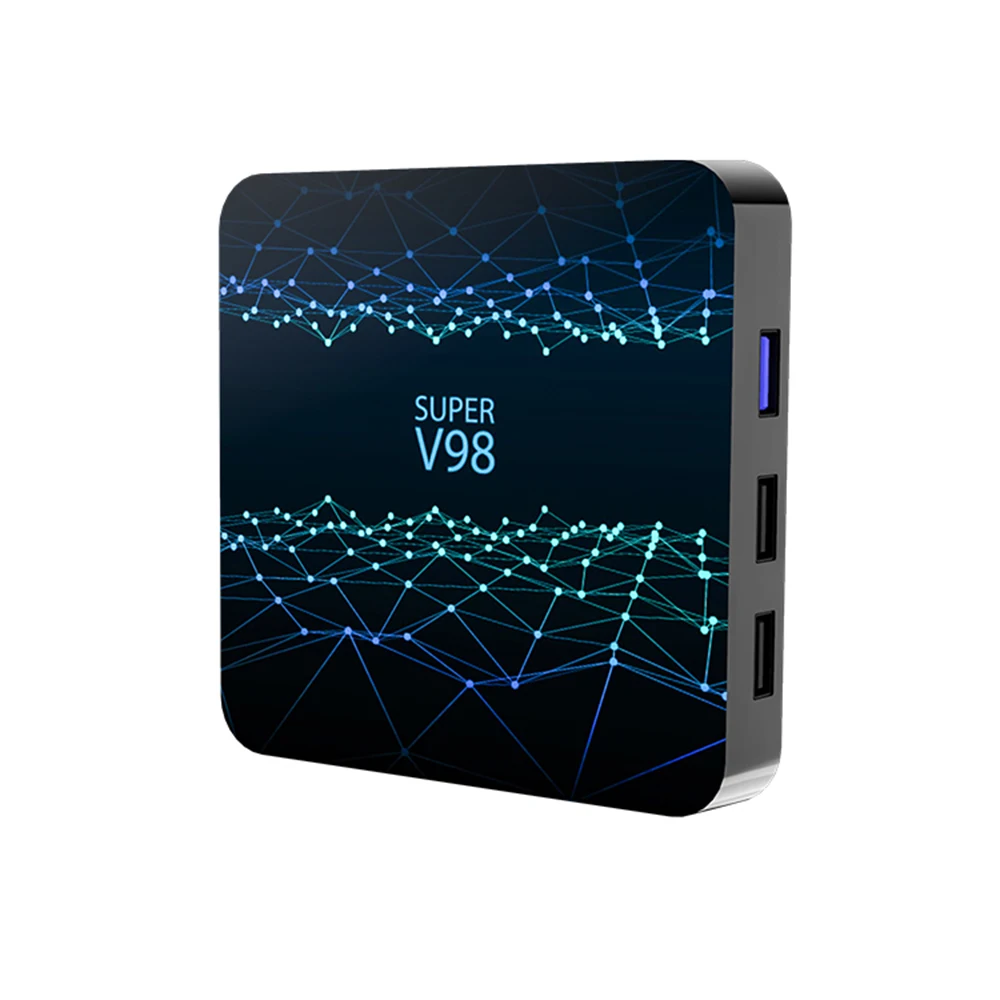 ТВ-бокс V98 Android 9,0 4 Гб ОЗУ 32 Гб ПЗУ 2,4 г WiFi умный медиаплеер RK3318 четырехъядерный 2 Гб 16 Гб H.265 4K HDR USB 3,0 приставка