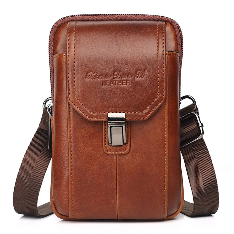 

Men Pu Leather Fanny Waist Bag Classic Texture Creative Delicate Design Chic Business Solid Mobile Phone Belt Bum Pouch