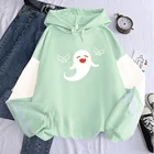 Модные Аниме толстовки Genshin с капюшоном смешная игра кавайная Ху Тао привидение графика Толстовка Харадзюку зимние свитшоты оверсайз