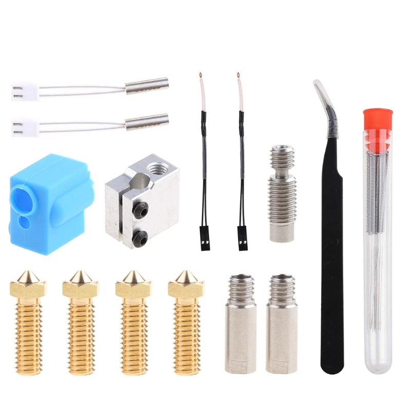 

Extruder Kit 3D Printer Accessories Thermistor Nozzle Silicone Sleeve Heating Throat Tube Pipe for Sidewinder X1/Genius
