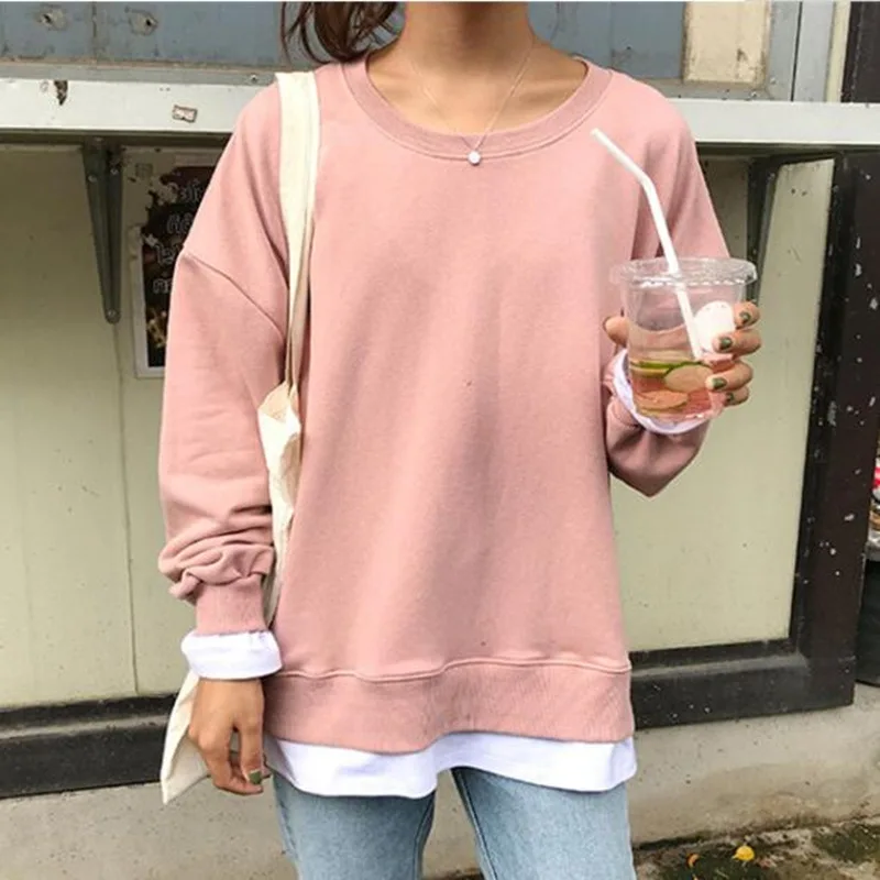 Женская толстовка с капюшоном AECU Асимметричная Лоскутная Толстовка длинными