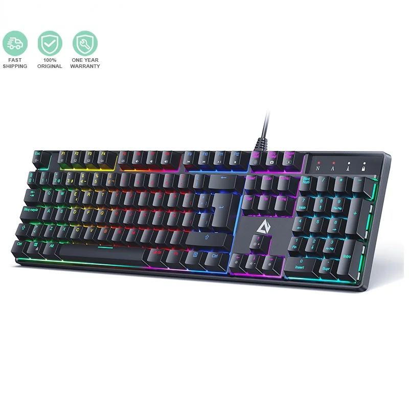 

Aukey km-g16 механическая клавиатура с синей подсветкой, 104 клавиш, компьютерные игры, английский, итальянский, испанский, французский, оригиналь...