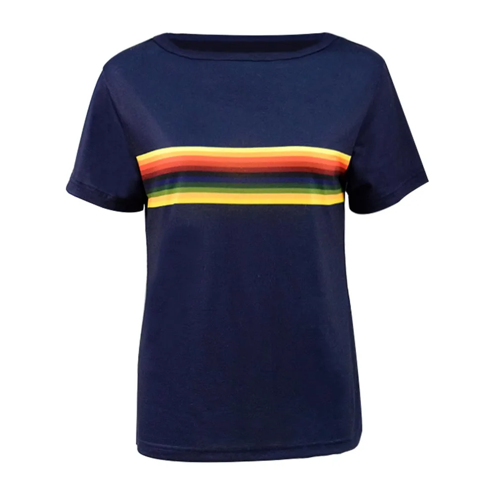 Женская футболка в радужную полоску костюм для косплея|Костюмы из фильмов и ТВ| |