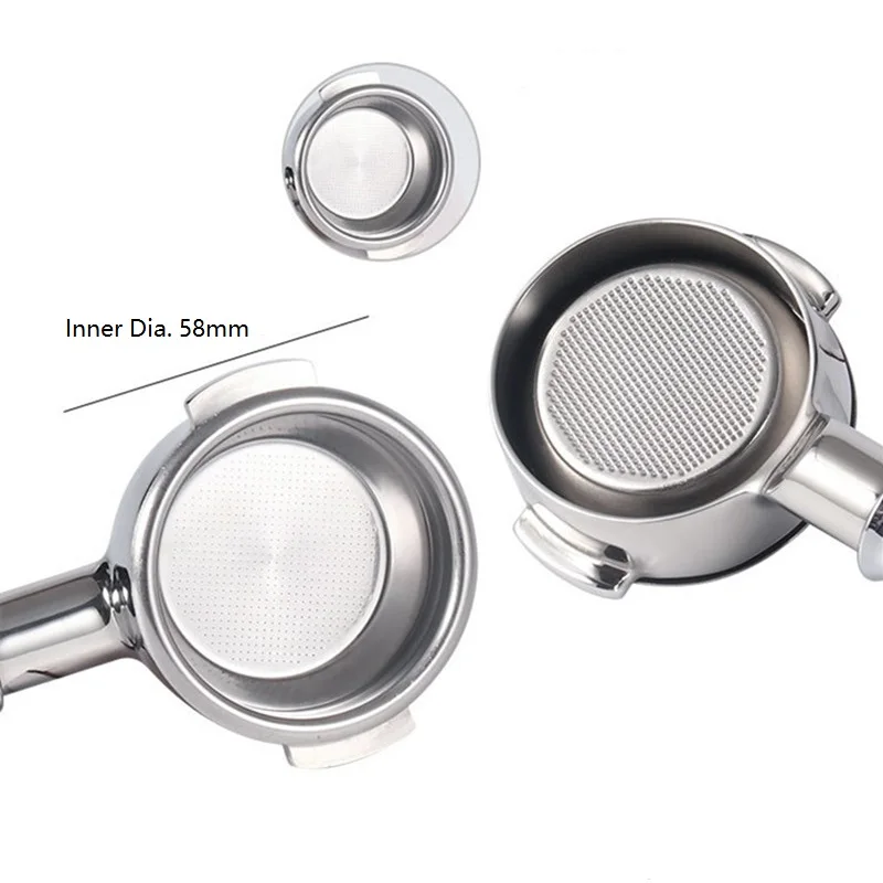 58mm Bottomless Coffee Portafilter Stainless Steel Double Ear Espresso Machine Handle Universal Wooden E61 Tools | Дом и сад