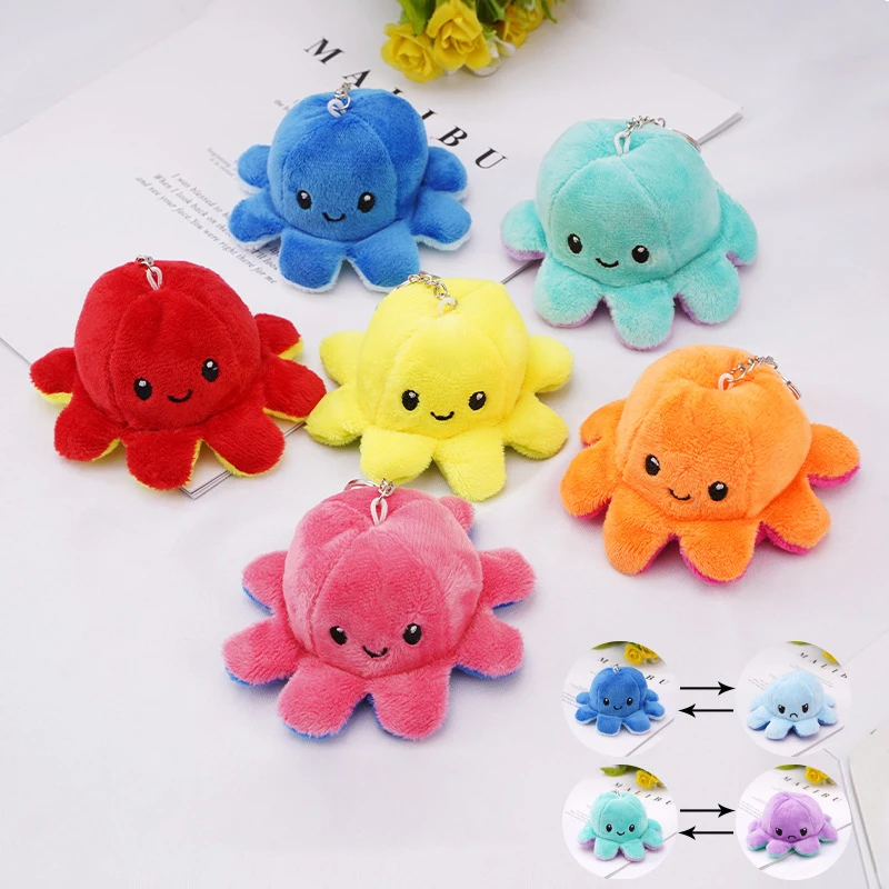 Брелок для ключей в виде осьминога милый плюшевый мультяшный кукла осьминог