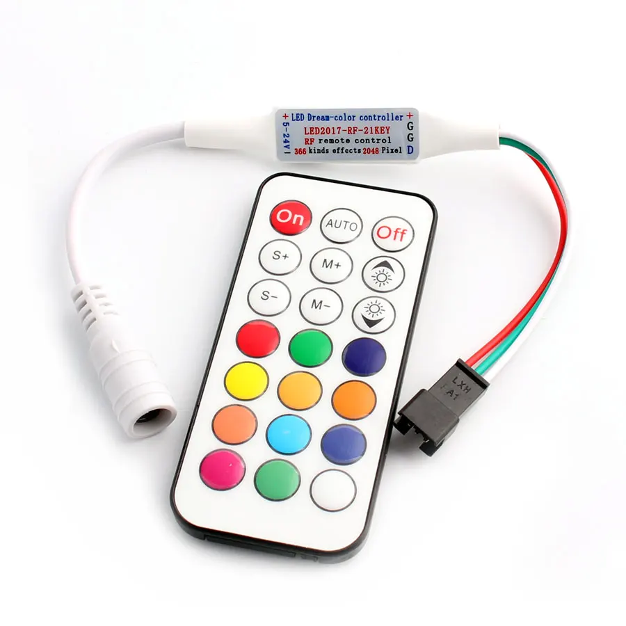 Dimmer Controle Remoto Tira 21 Chaves rf Ws2812 Luz Controlador Mais Ws2812b Ws2811 Led Rgb
