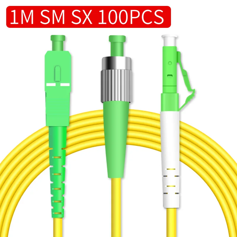 100 шт./лот волоконно-оптический патч-корд 1 м 9/125 652D симплексный SC/APC FC/APC LC/APC Pigtail FTTH