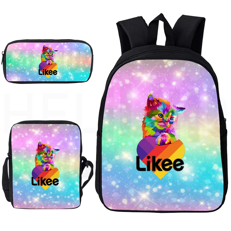 Детский Рюкзак Kawaii Cat Laser Travel LIKEE повседневный рюкзак с изображением животных для
