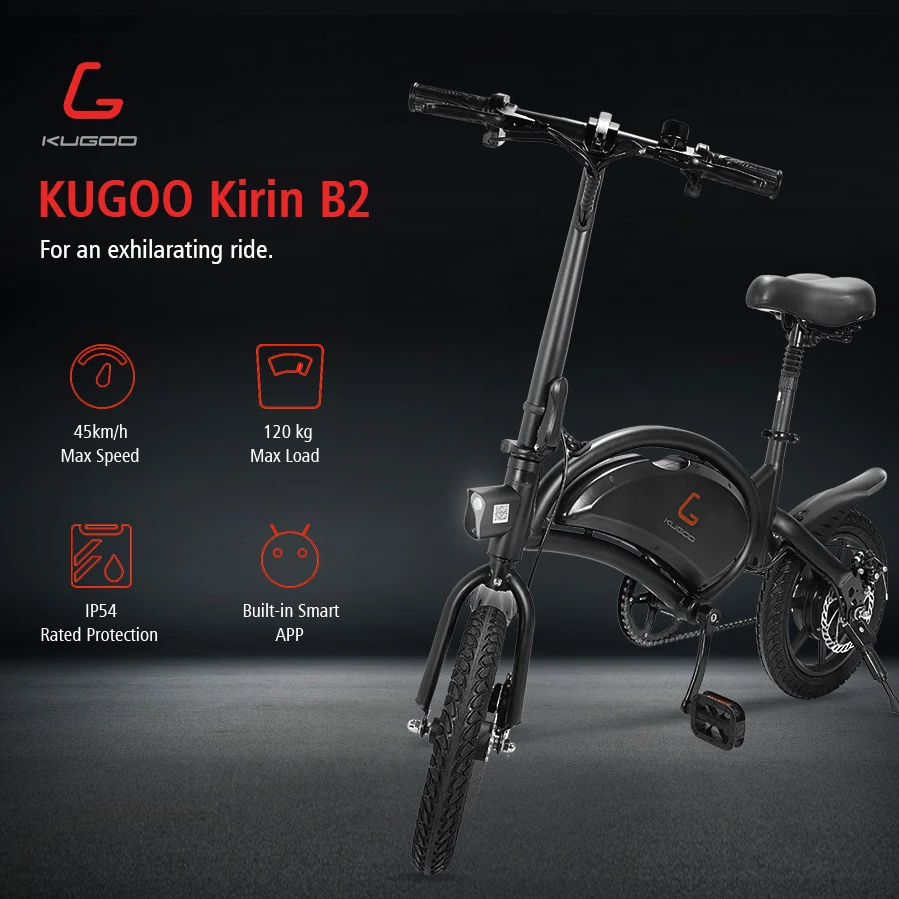 Электрический велосипед KUGOO B2 KIRIN V1 400 Вт 48 В Ач 45 км км/ч | Спорт и развлечения