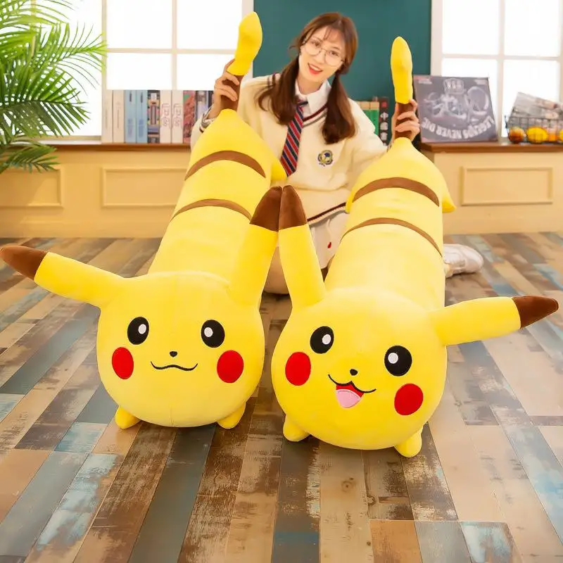 50-130cm alta calidad Pikachu de felpa de juguete, almohada de peluche de juguete Kawaii Pokemon mu&ntilde;ecas Anime juguetes para los ni&ntilde;os mu&ntilde;eca de regalo de cumplea&ntilde;os-2