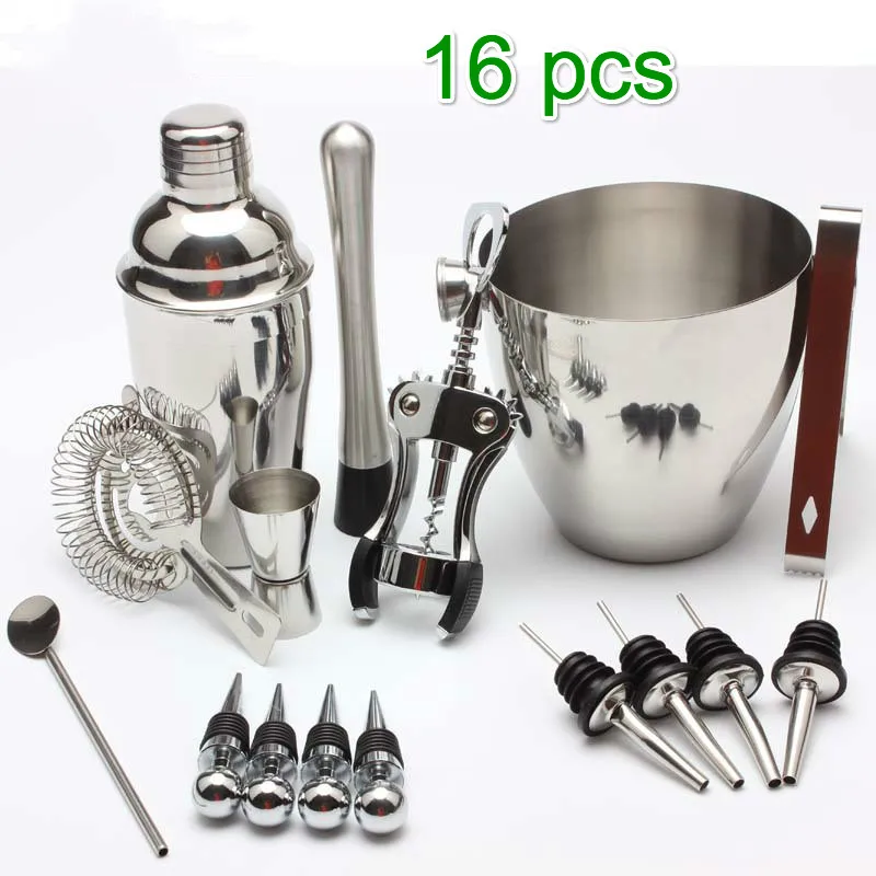 Набор коктейльных шейкеров 16 шт. в наборе бочки для льда штопор вина пробки