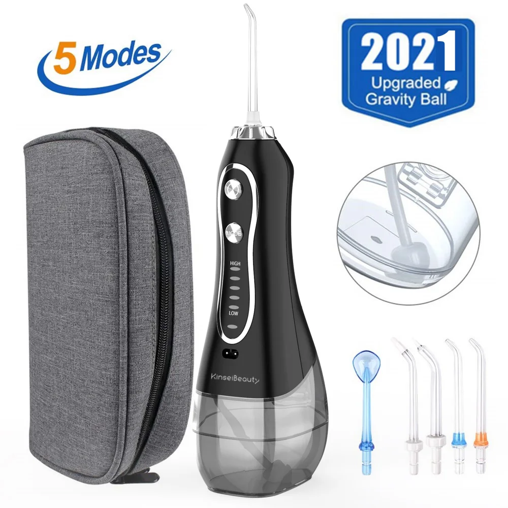 

Portable Water Flosser Dental Oral Irrigator Water Thread for Teet 5 Nozzles Water Jet 300ml Water Tank With Travel Bag Dropship