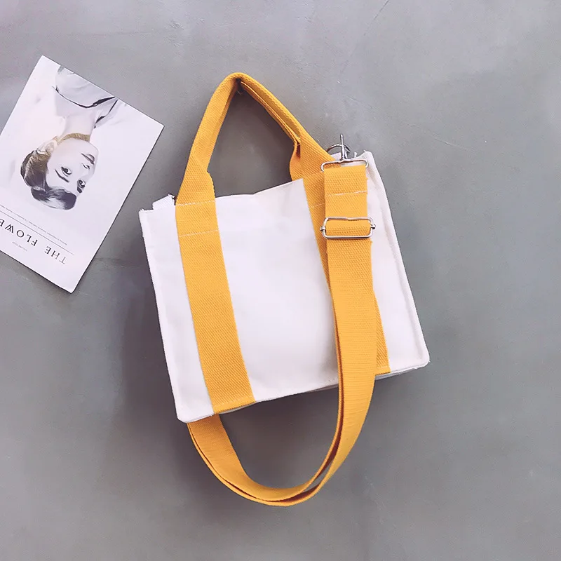 2019 новая Холщовая Сумка Женская Корейская широкополосная контрастная сумка
