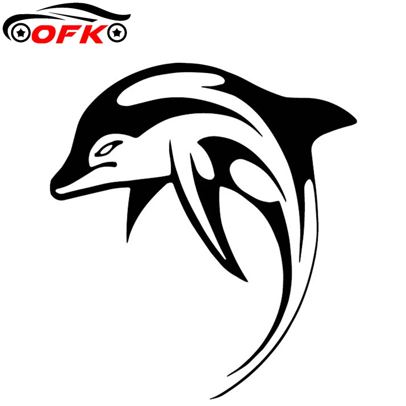 

Hot Sell Dolphin Car Trunk Decorate Sticker toon Pattern Vinyl Decal Black/Silver 15.6CM*14.2CM