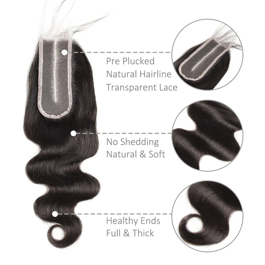 Бразильские человеческие волосы на шнуровке объемная волна 2x6 Прозрачная