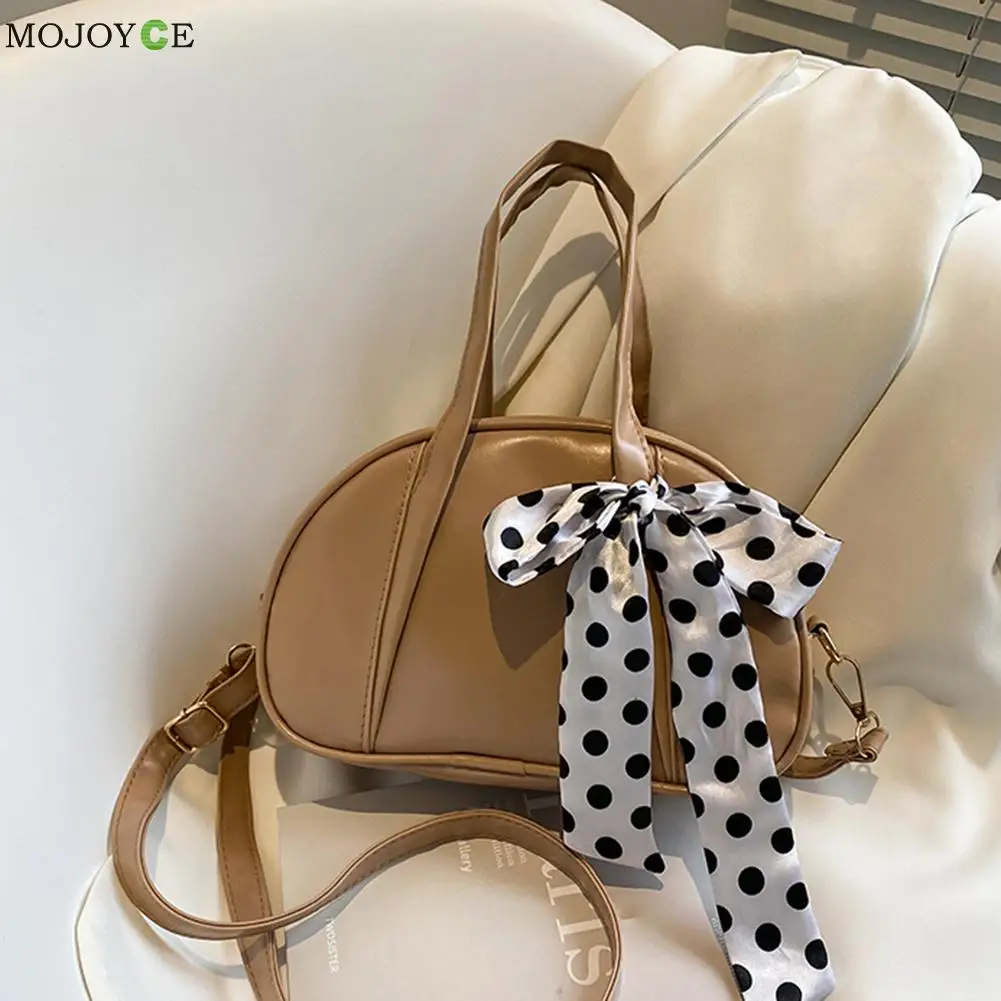 

Crossbody Bag for Women PU Leather Luxury Designer Elegant Shoulder Pouch with Silk Scarf Female Street Crossbody Bag