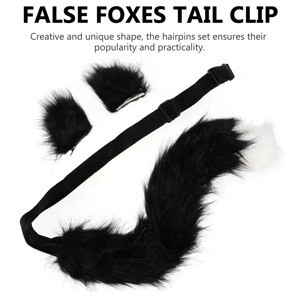 

1 Set Fake Foxes Ear Headdresses Tail Clip Lovely Hair Accessory for Cosplay