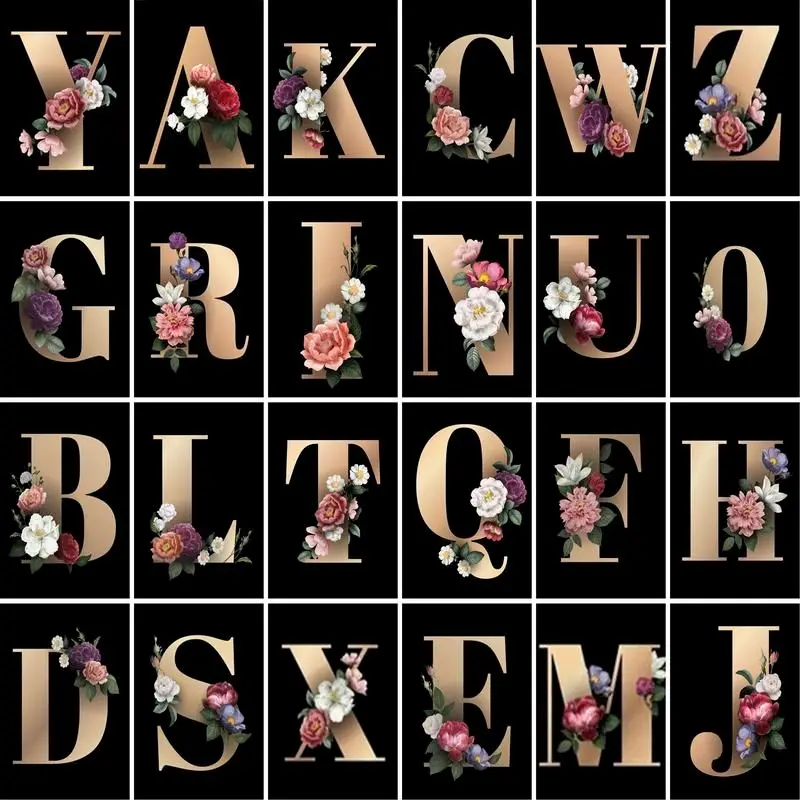 

GATYZTORY Frame Flower Letters Landscape DIY Painting By Numbers Handpainted Oil Painting Home Wall Decor Artwork 40x50cm