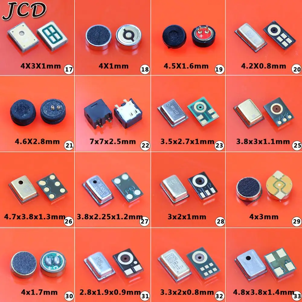 JCD Внутренний микрофон для динамика iPhone 7/7 plus/Nokia Lumia 503 N73/Huawei C5730 Samsung S6 edge запасные