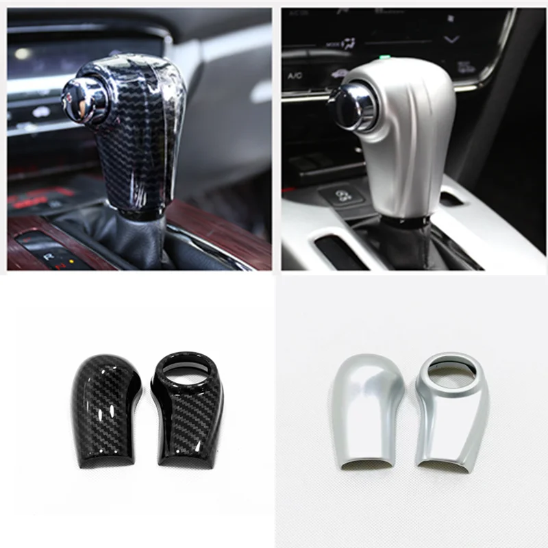 

ABS Matte/Carbon fibre internal Car gear shift lever knob handle cover trim For Honda HRV HR-V Vezel 2014-2019 accessories 2pcs