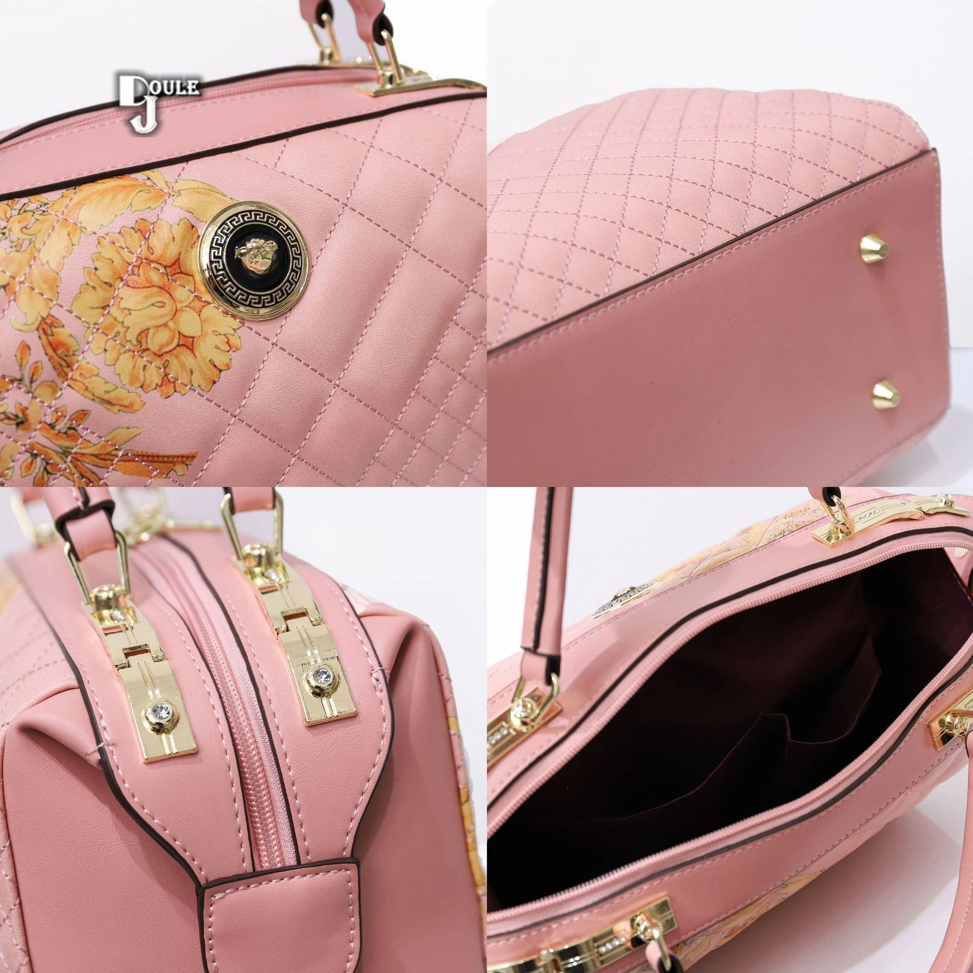 

2021 printed embroidery PU handbag portable messenger bag Boston pillow bag in Europe and America