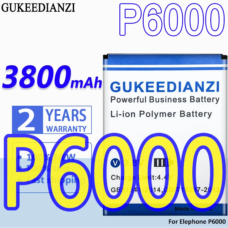 

High Capacity GUKEEDIANZI Battery 3800mAh For Elephone P6000 Smartphone