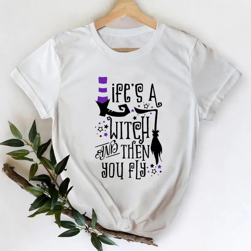 

Clothing Ladies Letters New Witch Women Autumn Fall Thanksgiving Halloween Graphic Tshirt T Female Tees 2021 Top Print T-Shirt
